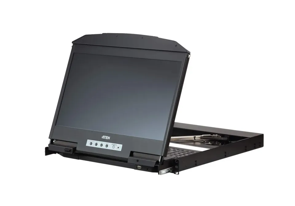 ATEN CL3800NW 1U Ultra Short Depth Dual Rail WideScreen FHD LCD Console (USB / H