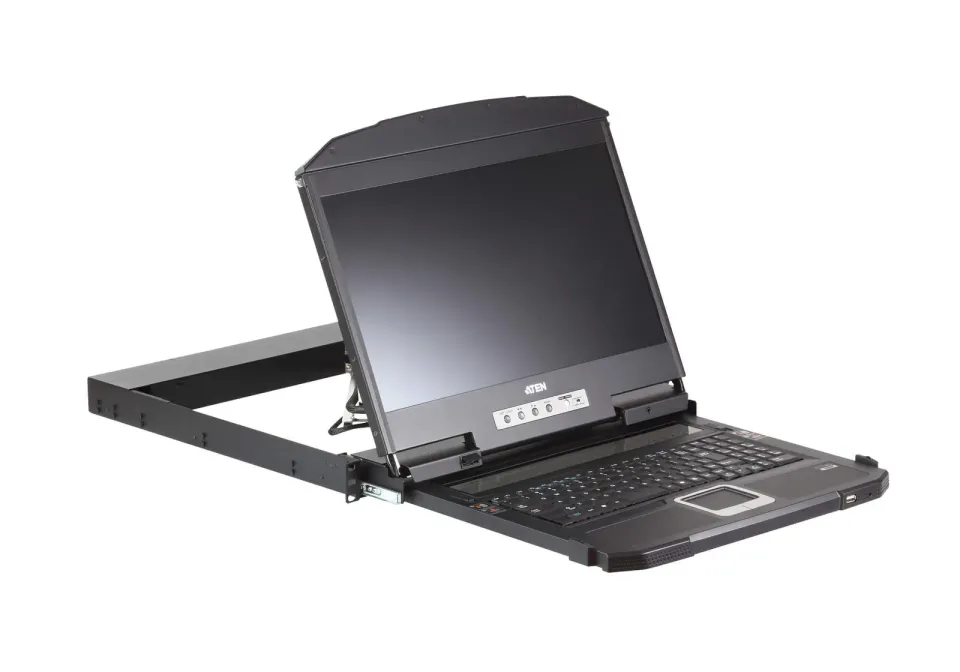 ATEN CL3800NW 1U Ultra Short Depth Dual Rail WideScreen FHD LCD Console (USB / H