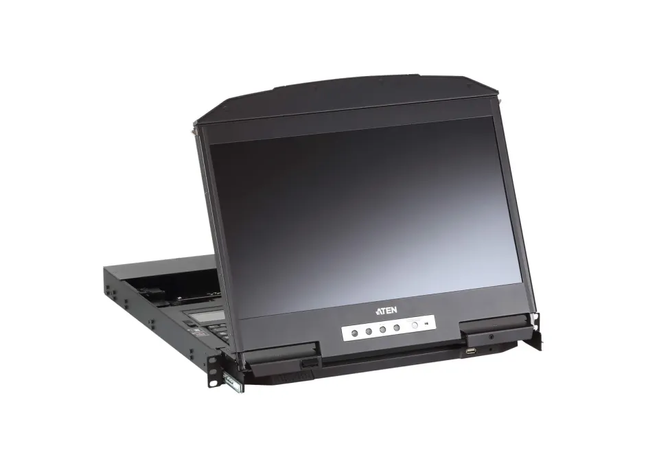 ATEN CL3800NW 1U Ultra Short Depth Dual Rail WideScreen FHD LCD Console (USB / H