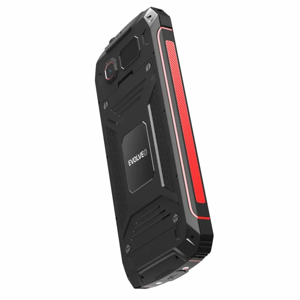 EVOLVEO StrongPhone W4, vodotěsný odolný Dual SIM telefon, černo-červená