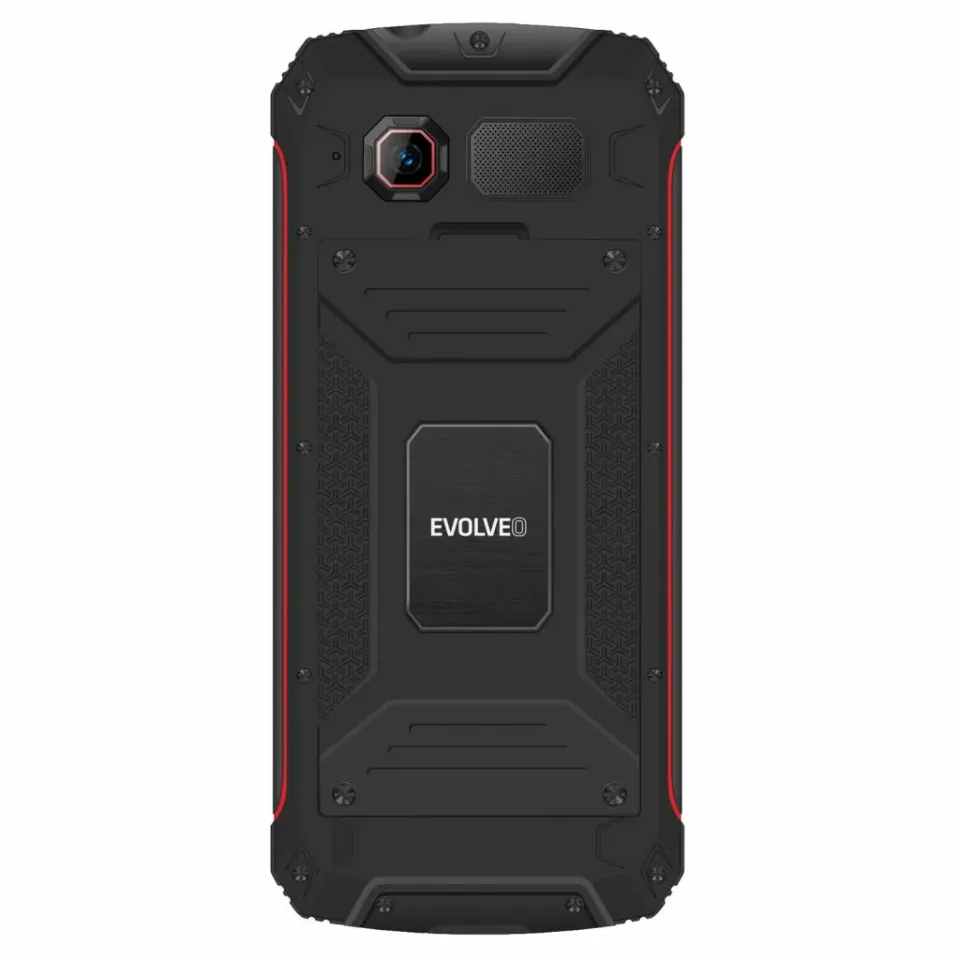 EVOLVEO StrongPhone W4, vodotěsný odolný Dual SIM telefon, černo-červená