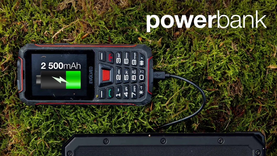 EVOLVEO StrongPhone W4, vodotěsný odolný Dual SIM telefon, černo-červená