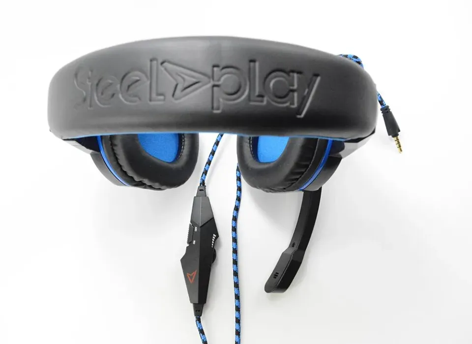 LEXIP STEELPLAY - HP41 DRÁTOVÁ SLUCHÁTKA S MIKROFONEM, ČERNÁ/MODRÁ