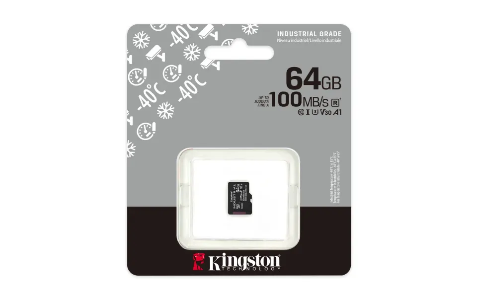 KINGSTON 64GB microSDXC Industrial C10 A1 pSLC Card Single Pack w/o Adapter