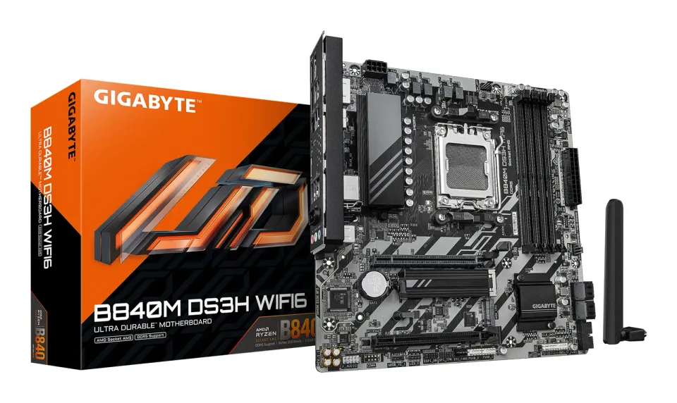 GIGABYTE MB Sc AM5 B840M DS3H WIFI6, AMD B840, 4xDDR5,WIFI, DP, HDMI, mATX