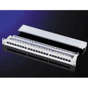 PATCH PANEL 19" kat. 6 STP, 24 portů, šedá/černá