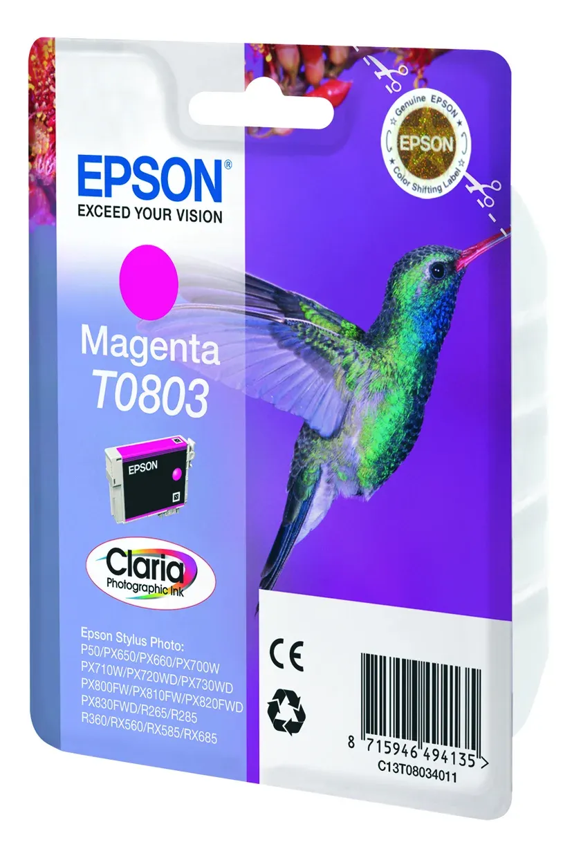 EPSON cartridge T0803 magenta (kolibřík)