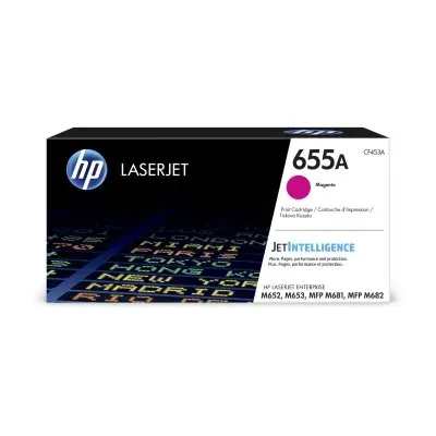 HP CF453A originální toner purpurový č.655A cca 10500 str. (magenta, HP CLJ M652, M653, M681, M682, černá, ColorSphere 3 Jetintelligence )
