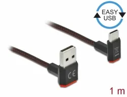 Delock Kabel EASY-USB 2.0 Typ-A samec na USB Type-C samec pravoúhlý nahoru / dol