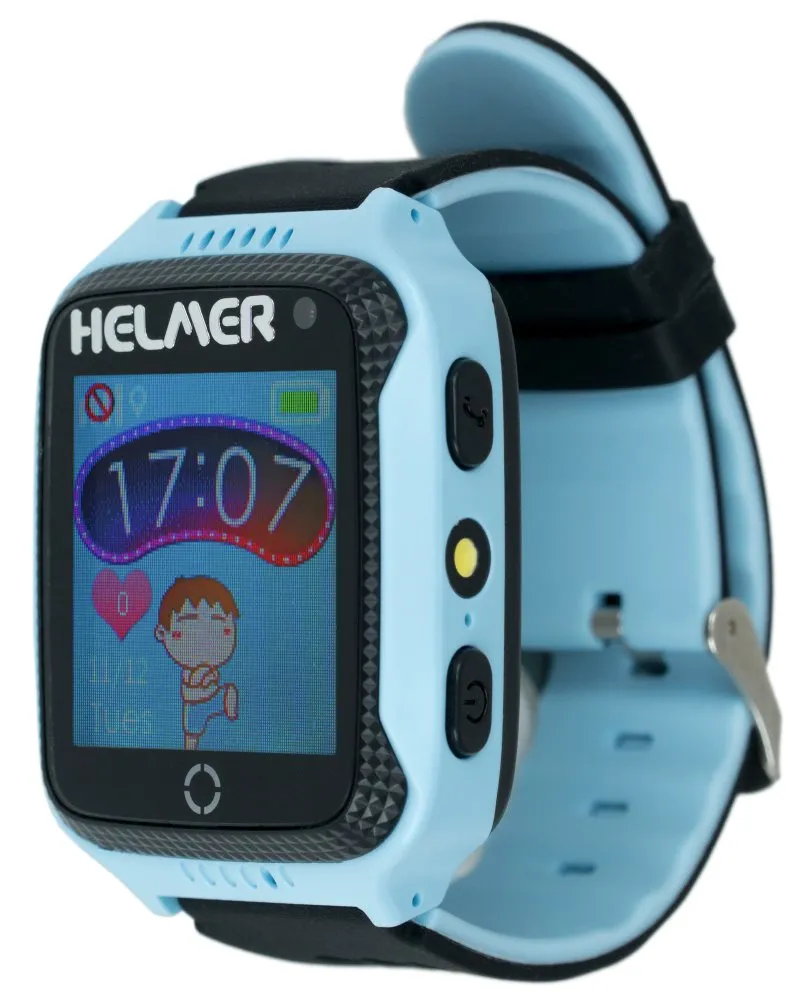HELMER dětské hodinky LK 707 s GPS lokátorem/ dotykový display/ IP54/ micro SIM/ kompatibilní s Android a iOS/ modré