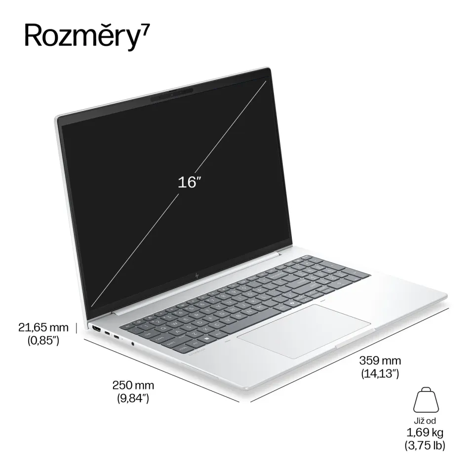 HP NTB EliteBook 8 G2i 16" U7-355 WUXGA 400 5MP IR,32GB,512GB,WiFi7,BT,FpS,backlit keyb,bez adapteru,Win11Pro, 3y onsite