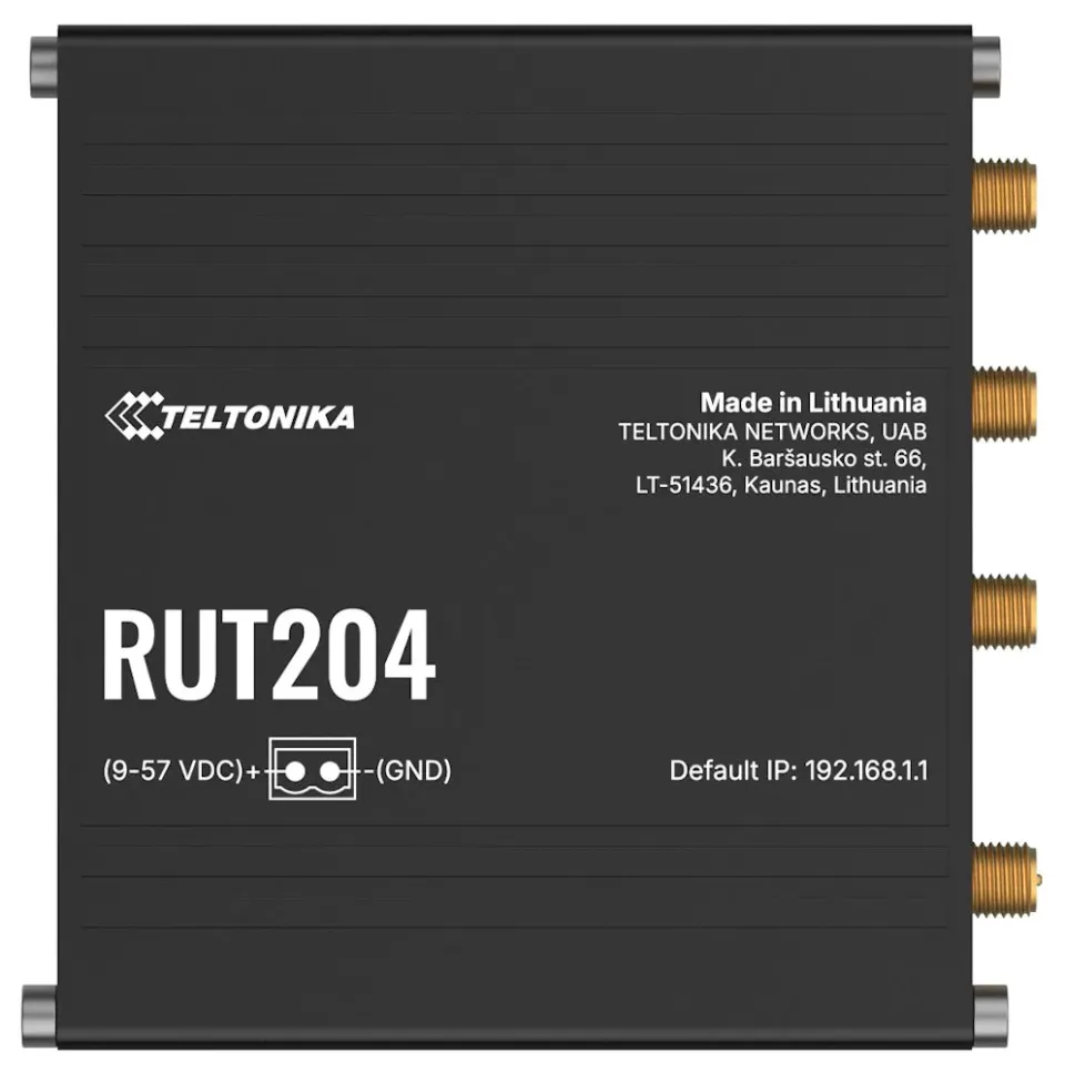 Teltonika RUT204 průmyslový router 1x LAN, 1x WAN, Dual SIM, LTE, PoE-in, RS232, CAN-BUS, Wi-Fi 4