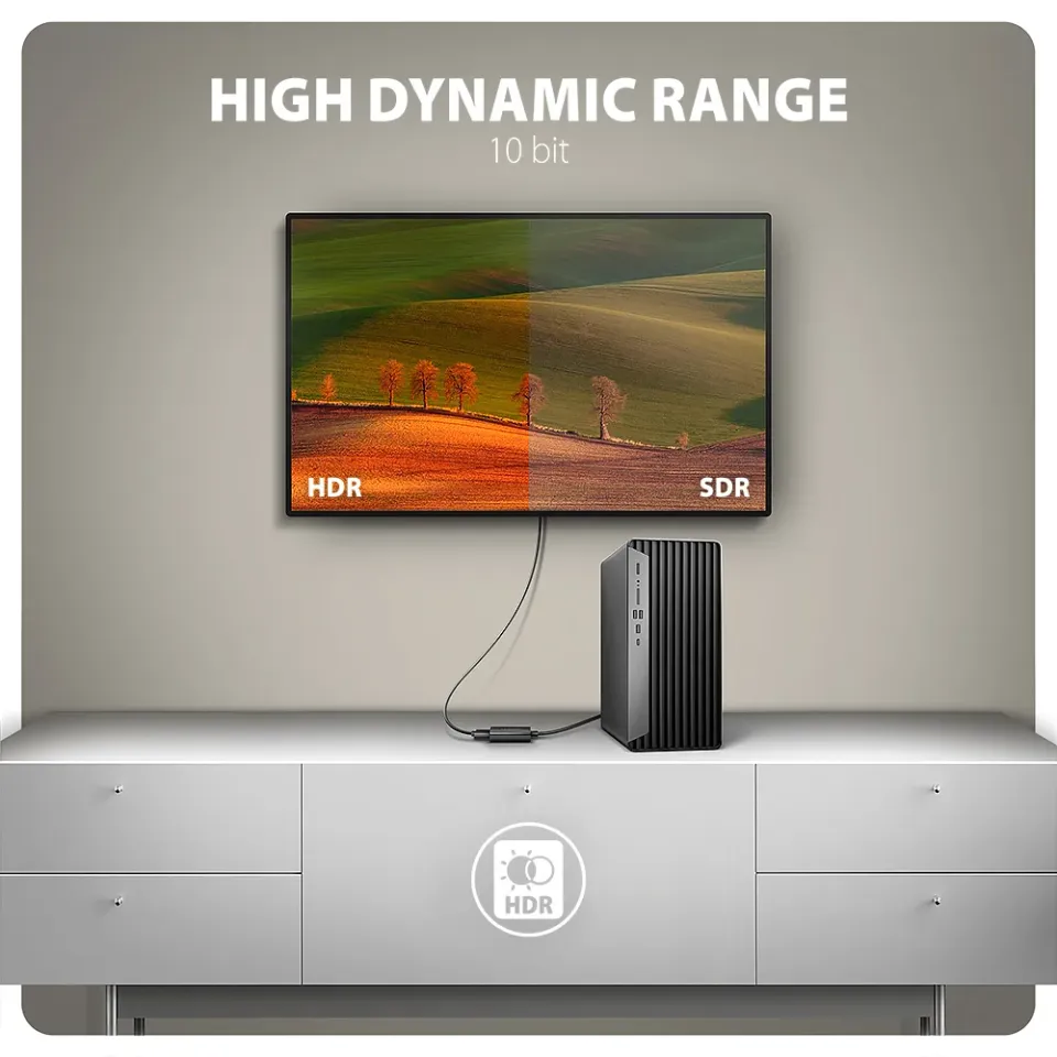 AXAGON RVD-HI20N, DisplayPort -> HDMI 2.0b redukce / adaptér, 4K/60Hz