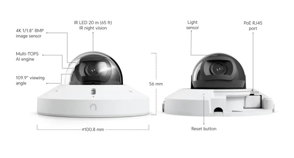 Ubiquiti UVC-G6-Mini-Dome-W - UniFi Enterprise G6 Mini Dome, bílá