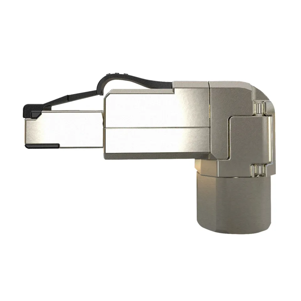 Konektor MPTL 90° RJ45 CAT6A STP samořezný SXRJ45-6A-STP-BK-SA-U