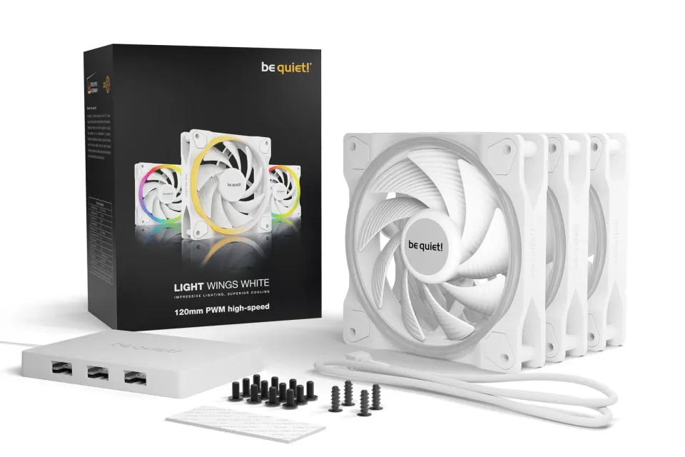 Be quiet! / ventilátor Light Wings White / 120mm / PWM / high speed / 3-pack / bílý