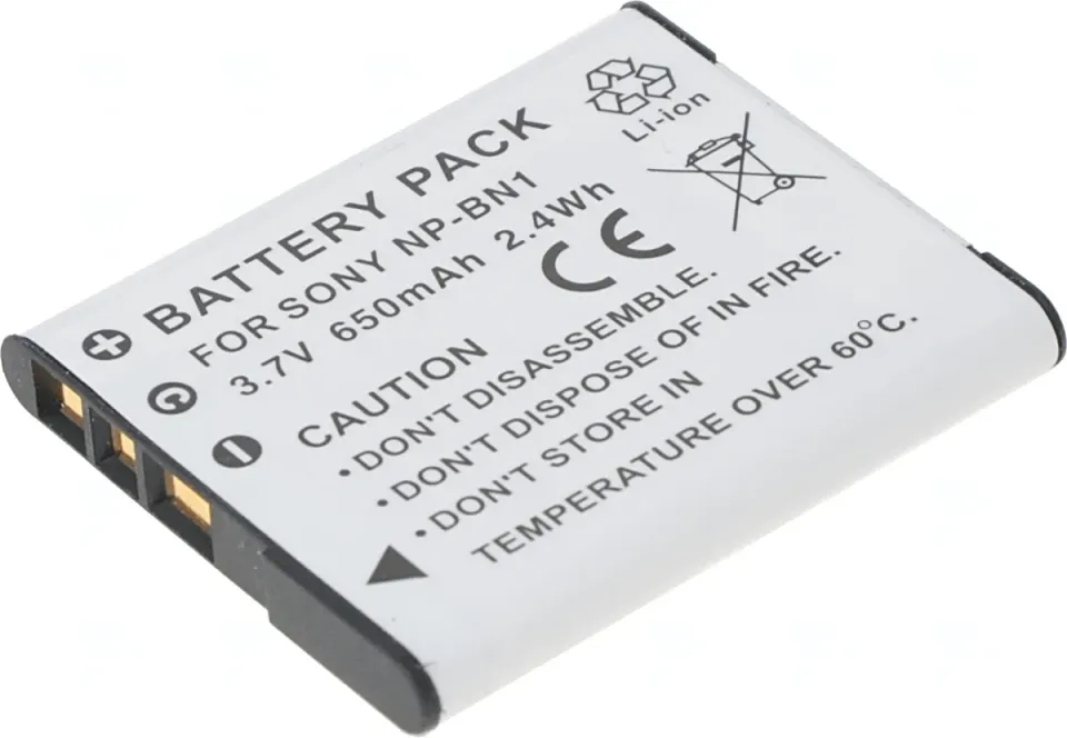 Baterie T6 Power Sony NP-BN1, 600mAh, 2,2Wh, šedá
