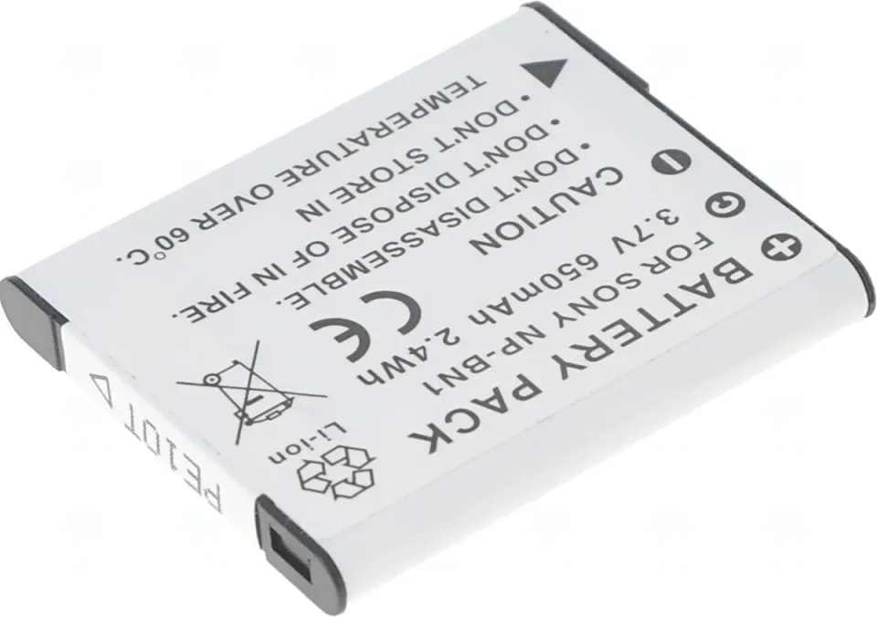 Baterie T6 Power Sony NP-BN1, 600mAh, 2,2Wh, šedá