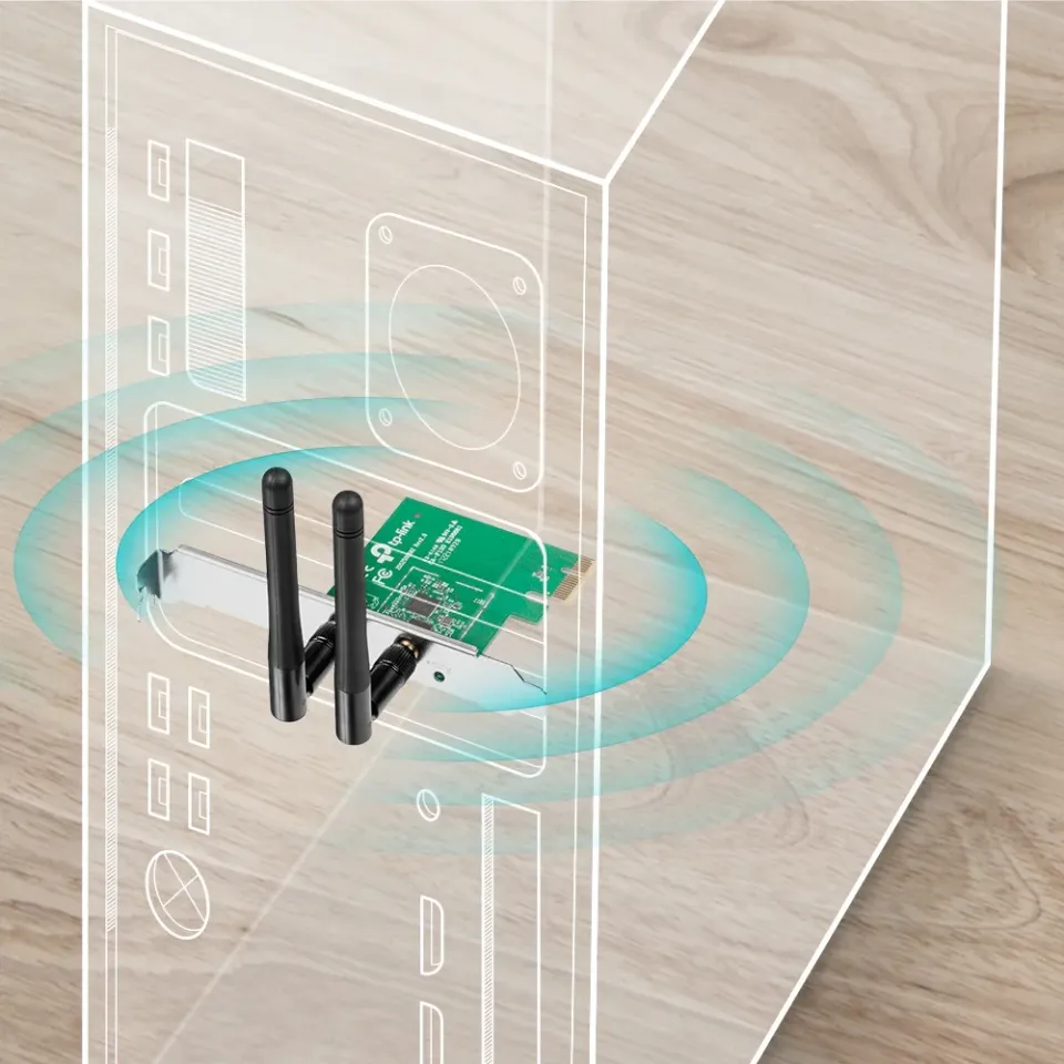 TP-LINK TL-WN881ND Wifi PCIe karta 2,4GHz b/g/n, 300Mbps, 2x externí antena 2dBi