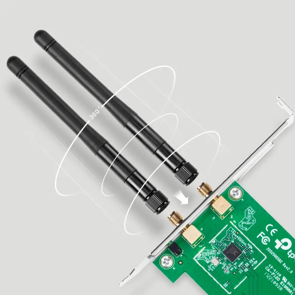 TP-LINK TL-WN881ND Wifi PCIe karta 2,4GHz b/g/n, 300Mbps, 2x externí antena 2dBi