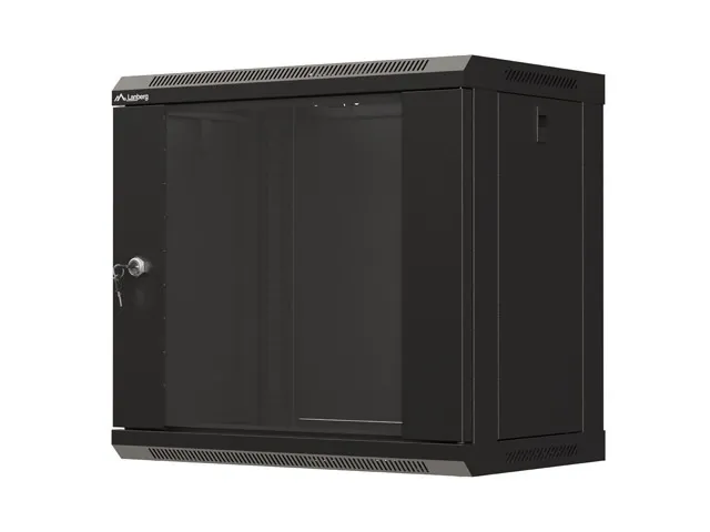 LANBERG 19" RACKOVÁ SKŘÍŇ PRO MONTÁŽ NA STĚNU 9U/540X350 (FLAT PACK) S PROSKLENÝMI DVEŘMI ČERNÁ