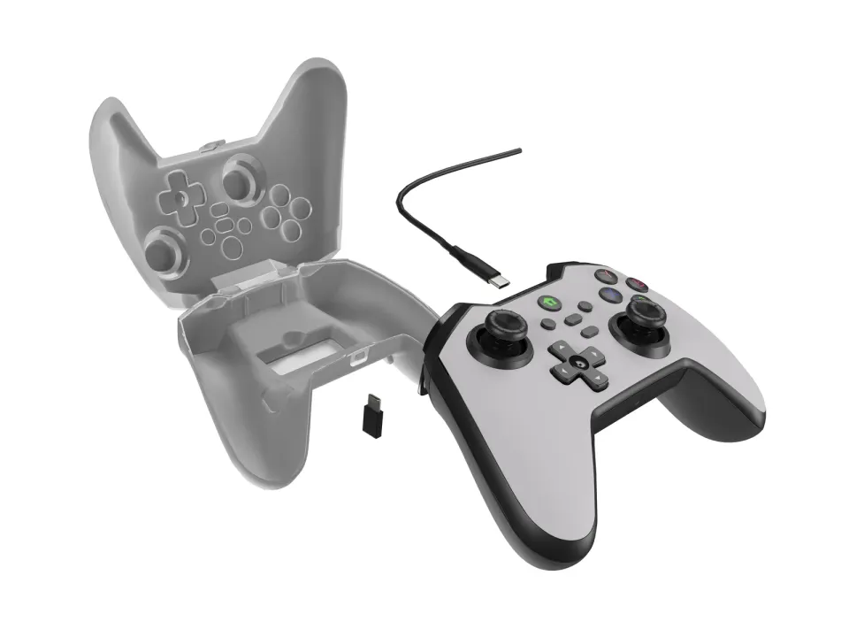 Drátový gamepad Genesis MANGAN 300, pro PC/Switch/Mobil, bílý