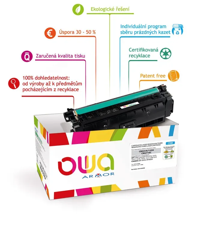 OWA Armor toner pro HP Laserjet 1010, 1012, 1015, 1020, 1022, M1005, AIO 3015, , 2000 Stran, Q2612A, černá/black