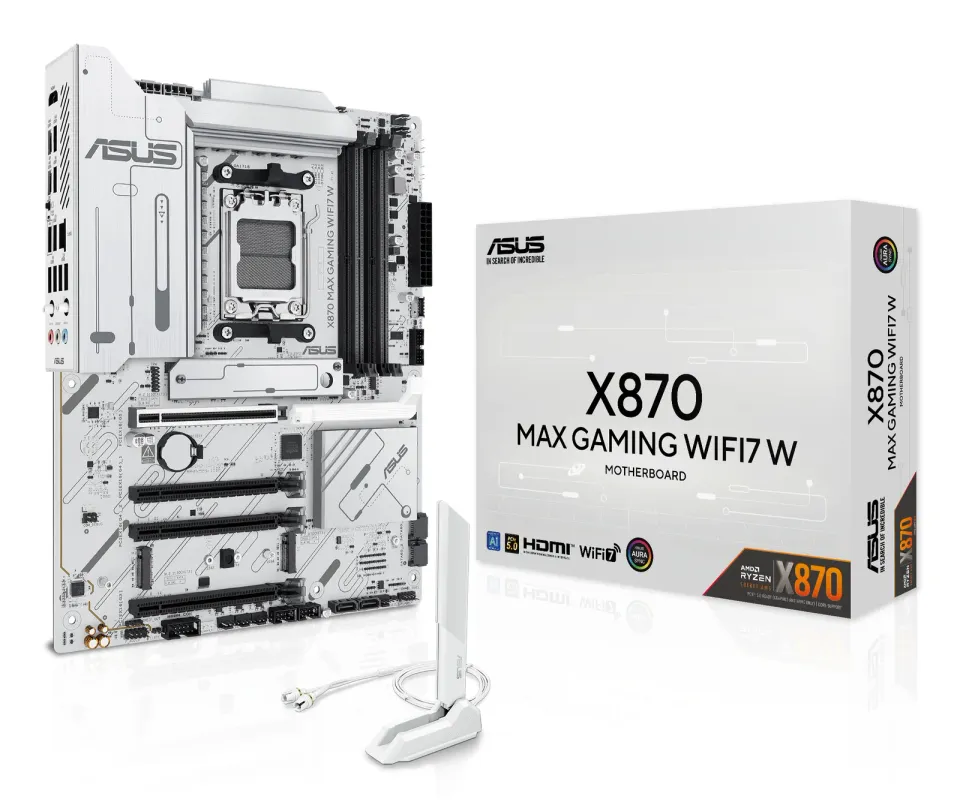 ASUS MB Sc AM5 X870 MAX GAMING WIFI7 W, AMD X870, 4xDDR5, 2xUSB4, 1xHDMI, WiFi