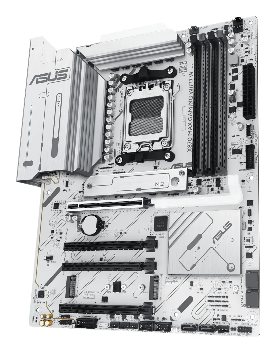 ASUS MB Sc AM5 X870 MAX GAMING WIFI7 W, AMD X870, 4xDDR5, 2xUSB4, 1xHDMI, WiFi