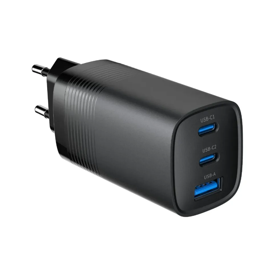 GEMBIRD, Nabíječka USB, 3x port, 65W, rychlé nabíjení, černá