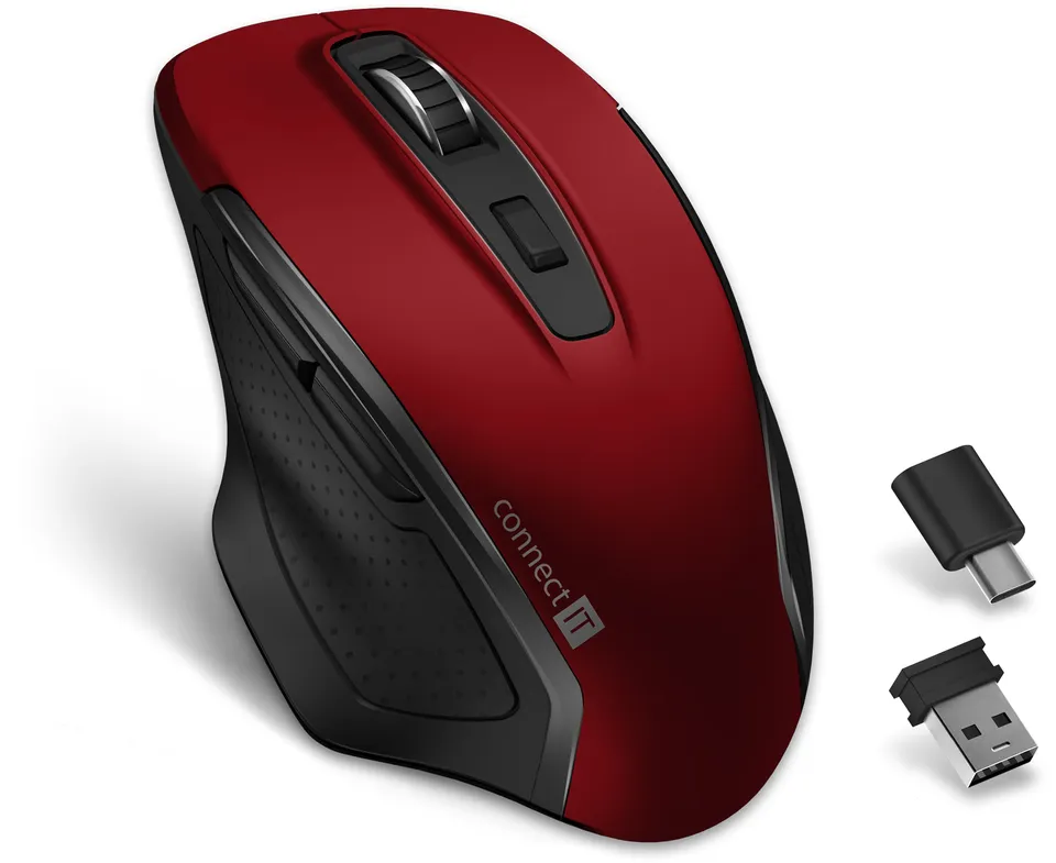 CONNECT IT Dual SmartSwitch bezdrátová myš, USB-A + C (+1x AA baterie zdarma), Č