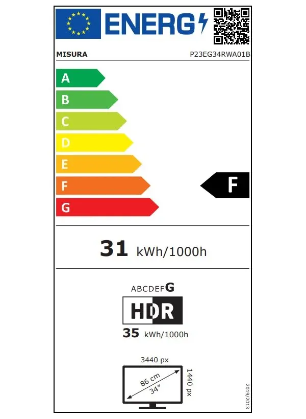 MISURA 34" LED P23EG34RWA01/ prohnutý/ VA/ 3440x1440/ 4000:1/ 1ms/ 400 cd/m2/ HDMI/ DP/ REPRO/ VESA 100x100/ černý