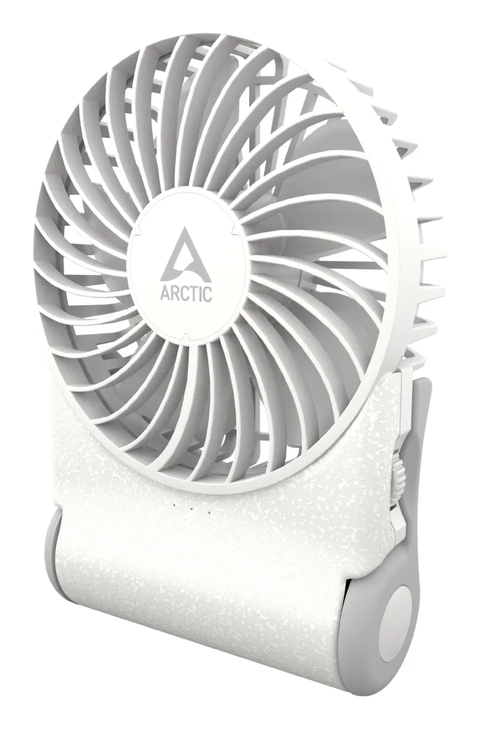 ARCTIC Summair 2Go (White) - Rechargeable Pocket Fan with Stand (74 hours of battery life and variab