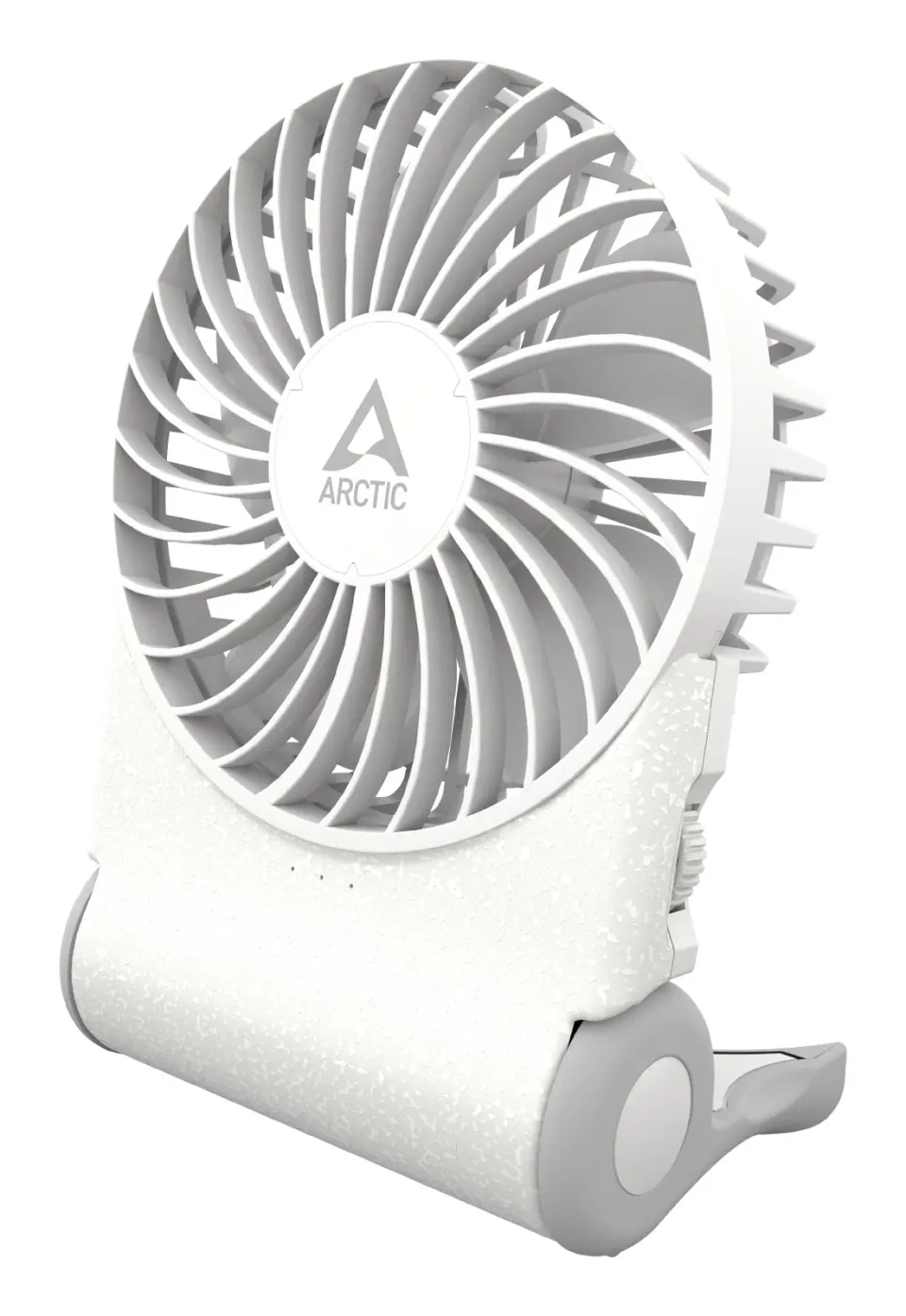 ARCTIC Summair 2Go (White) - Rechargeable Pocket Fan with Stand (74 hours of battery life and variab