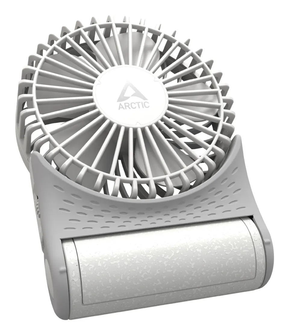 ARCTIC Summair 2Go (White) - Rechargeable Pocket Fan with Stand (74 hours of battery life and variab