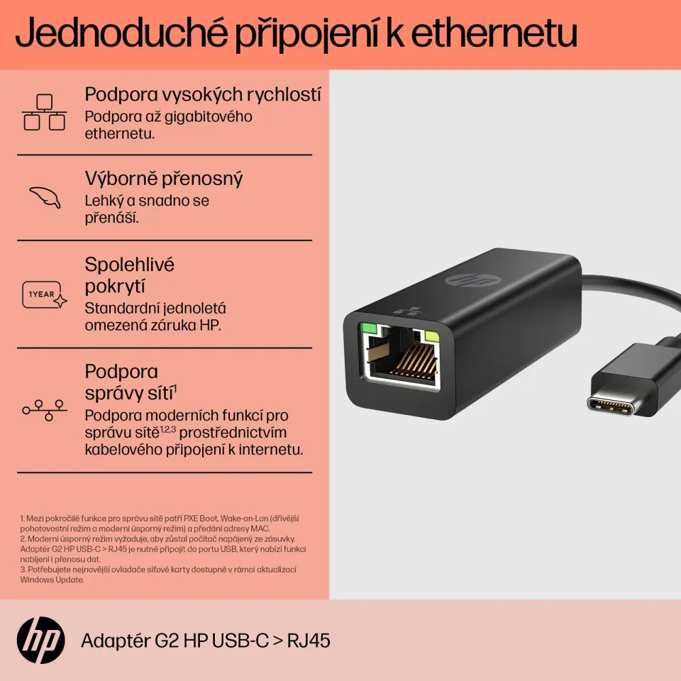 HP USB-C to RJ45 Adapter EURO - ADAPTER