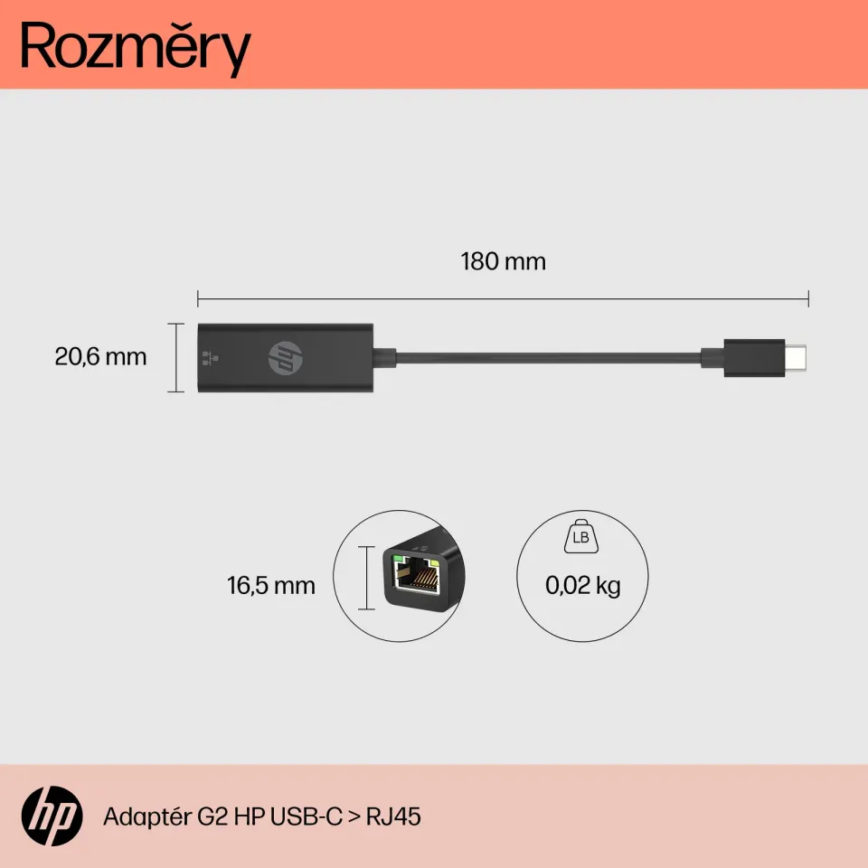HP USB-C to RJ45 Adapter EURO - ADAPTER
