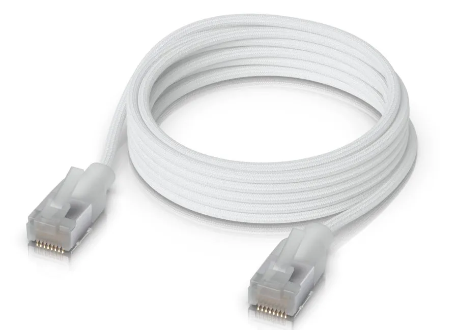 Ubiquiti UniFi Premium Patch Cable 2m - Patch kabel, Cat6a, Etherlighting, bílý, délka 2m