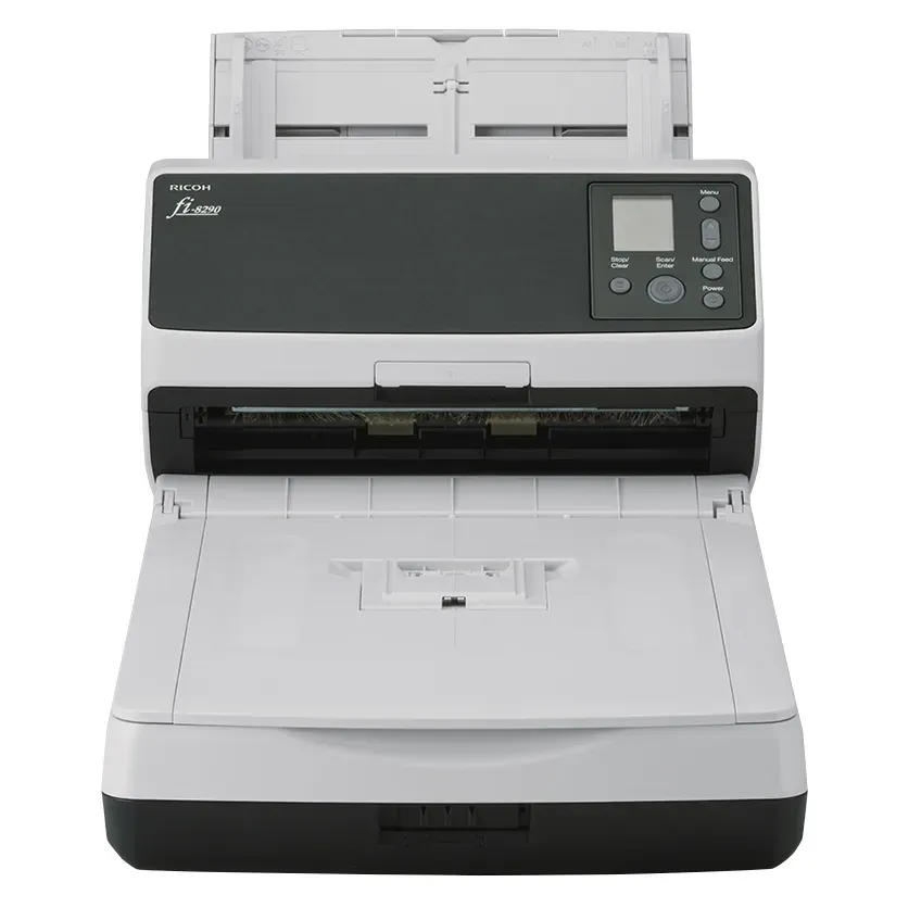 RICOH skener Fi-8290 A4, deska+průchod, 90ppm, 600dpi, LAN RJ45-1000, USB 3.2,ADF 100listů, 12000 listů za den