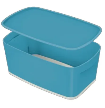 LEITZ Úložný box s víkem MyBox Cosy, velikost S, klidná modrá