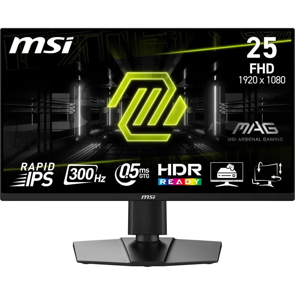 MSI MAG 255PXF 24,5" Rapid IPS/FHD/300Hz/0,5ms/2xHDMI/DP/Výškově nastavitelný/Pi
