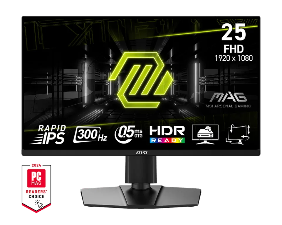 MSI MAG 255PXF 24,5" Rapid IPS/FHD/300Hz/0,5ms/2xHDMI/DP/Výškově nastavitelný/Pi