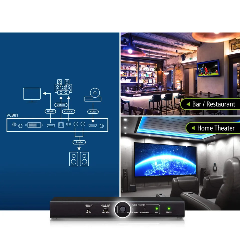 Aten 4K HDMI/DVI to HDMI Converter with Audio De-embedder