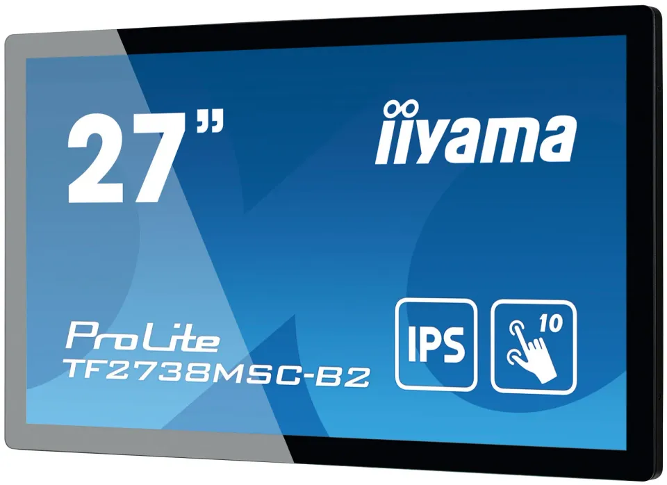 27" iiyama TF2738MSC-B2: IPS, FullHD, capacitive, 10P, 500cd/m2, DP, HDMI, DVI, 16/7, IP1X, černý