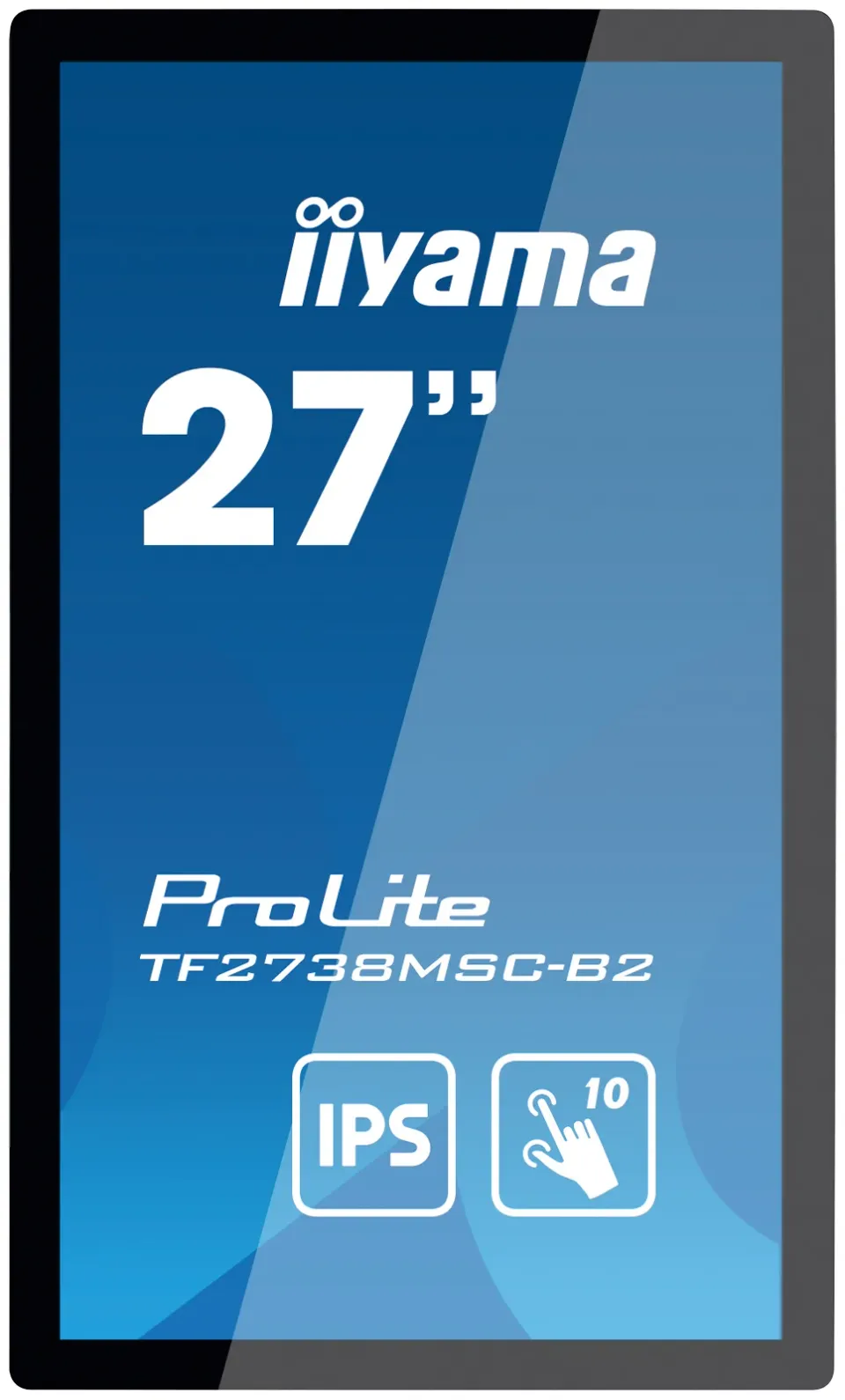 27" iiyama TF2738MSC-B2: IPS, FullHD, capacitive, 10P, 500cd/m2, DP, HDMI, DVI, 16/7, IP1X, černý