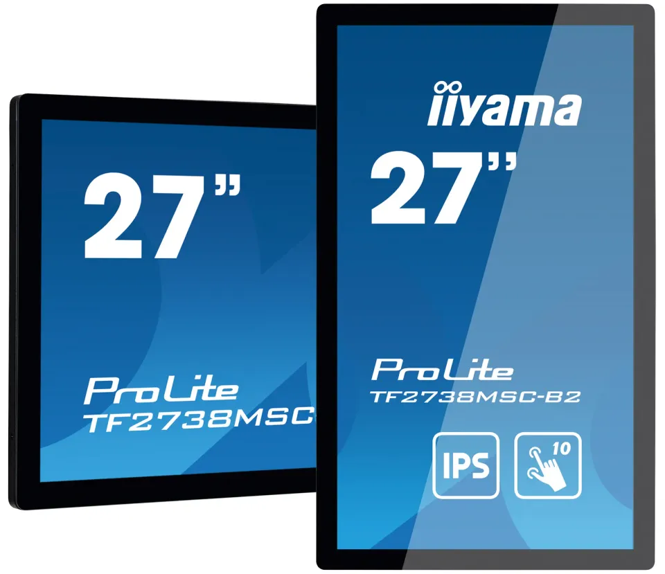 27" iiyama TF2738MSC-B2: IPS, FullHD, capacitive, 10P, 500cd/m2, DP, HDMI, DVI, 16/7, IP1X, černý