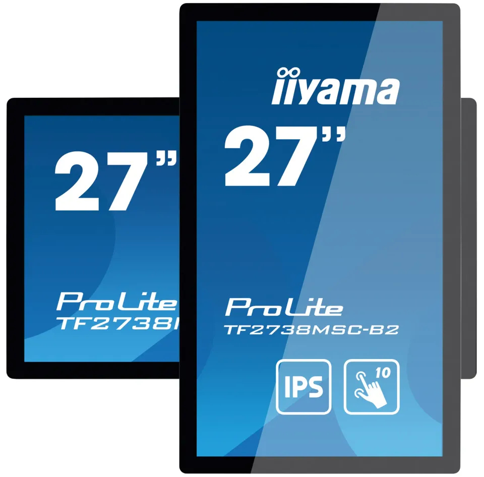 27" iiyama TF2738MSC-B2: IPS, FullHD, capacitive, 10P, 500cd/m2, DP, HDMI, DVI, 16/7, IP1X, černý