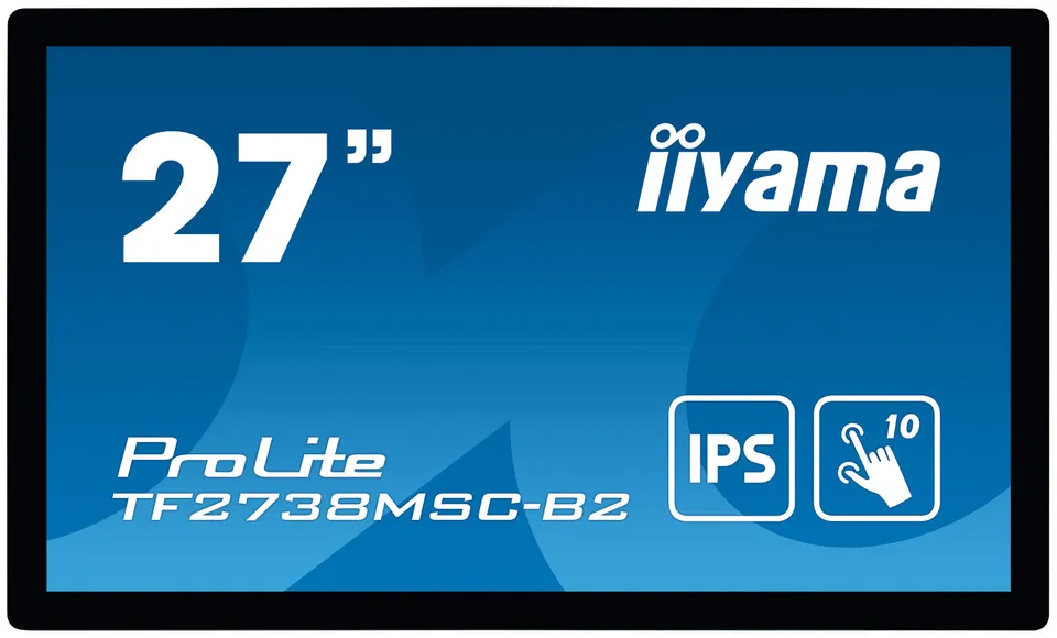 27" iiyama TF2738MSC-B2: IPS, FullHD, capacitive, 10P, 500cd/m2, DP, HDMI, DVI, 16/7, IP1X, černý