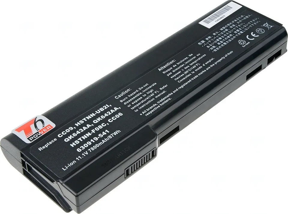 Baterie T6 Power pro HP ProBook 6360b, 6460b, 6470b, 6560b, 6570b, 8460, 8470, 7800mAh, 87Wh, 9cell