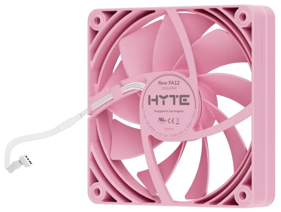 HYTE ventilátor 120mm PWM / barva Strawberry Milk / 1500rpm / 72CFM / ABS / 4-pin / sada 4x ventilátor